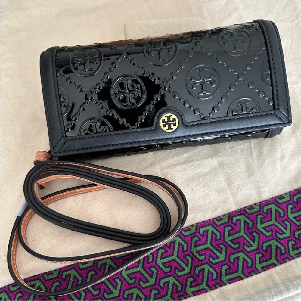 Tory Burch Black and Brown Crossbody Bag